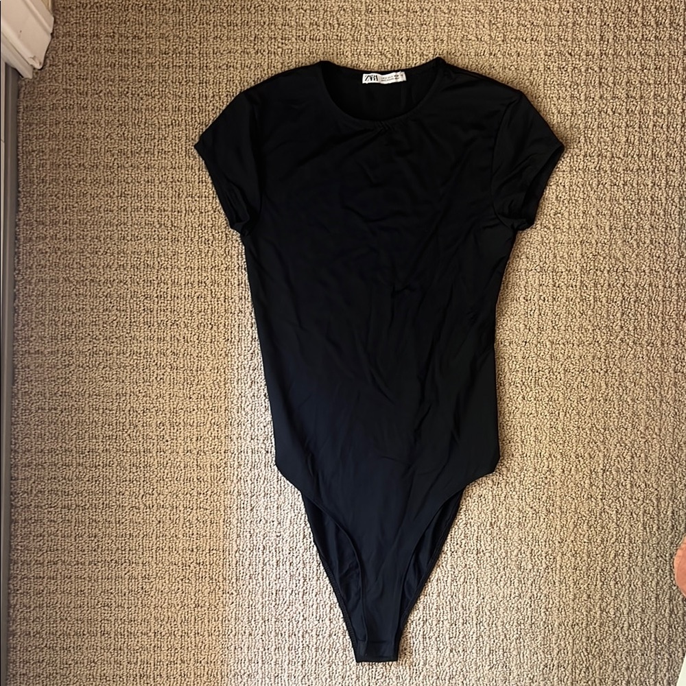 Zara Black Short Sleeve Bodysuit